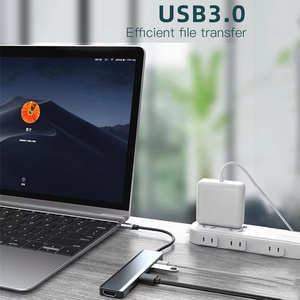 VONN venta al por mayor multipuerto 7 en 1 <span class=keywords><strong>USB</strong></span> tipo <span class=keywords><strong>C</strong></span> aluminio <span class=keywords><strong>OTG</strong></span> divisor adaptador USB3.0 estación de acoplamiento Hub para PC ordenador portátil - Product Image 4