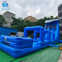 Offre Spéciale énorme PVC bleu écraser double voie toboggan commercial toboggan gonflable prix pour les enfants
