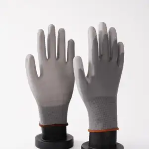 Original Brand New Nylon K Coated Knitted Leather Gloves Women Female Full Finger Pu Working Glove