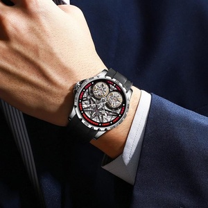 นาฬิกาข้อมือผู้ชาย Mark Fairwhale Dual Tourbillon ดีไซน์กรอบกันน้ำ พร้อมกลไกอัตโนมัติระดับท็อปสำหรับผู้ชาย - Product Image 6