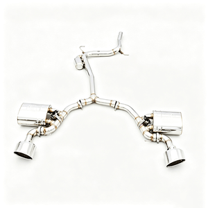 Silencieux d'échappement universel à double boucle, épaisseur 1,5 mm, 2 entrées, embout 4,0, acier inoxydable chromé poli pour <span class=keywords><strong>Audi</strong></span> A4 A3 <span class=keywords><strong>A5</strong></span> - Product Image 4