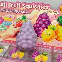 Produits Tendances 2026 : Balle Squishy Croustillante et Moelleuse, Squishy Fruité Croustillant Fraise Raisin Anti-stress, Jouets Squishy, Cadeaux de Fête