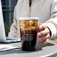 Vasos Desechables de Plástico PET con Tapa y Logotipo Personalizado, Vasos Transparentes para Bebidas, Juego de Vasos Biodegradables