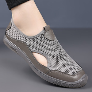 Chaussures décontractées légères et respirantes pour hommes, en maille d'été, à bout rond, semelle EVA, couleur unie - Product Image 4