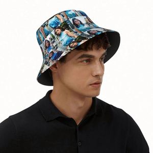 Customizable Cartoon Pattern Photo Print <strong>Bucket</strong> Fisherman Cap <strong>Funky</strong> Street Style Summer Beach Travel <strong>Hat</strong> for Men Women Daily - Product Image 2