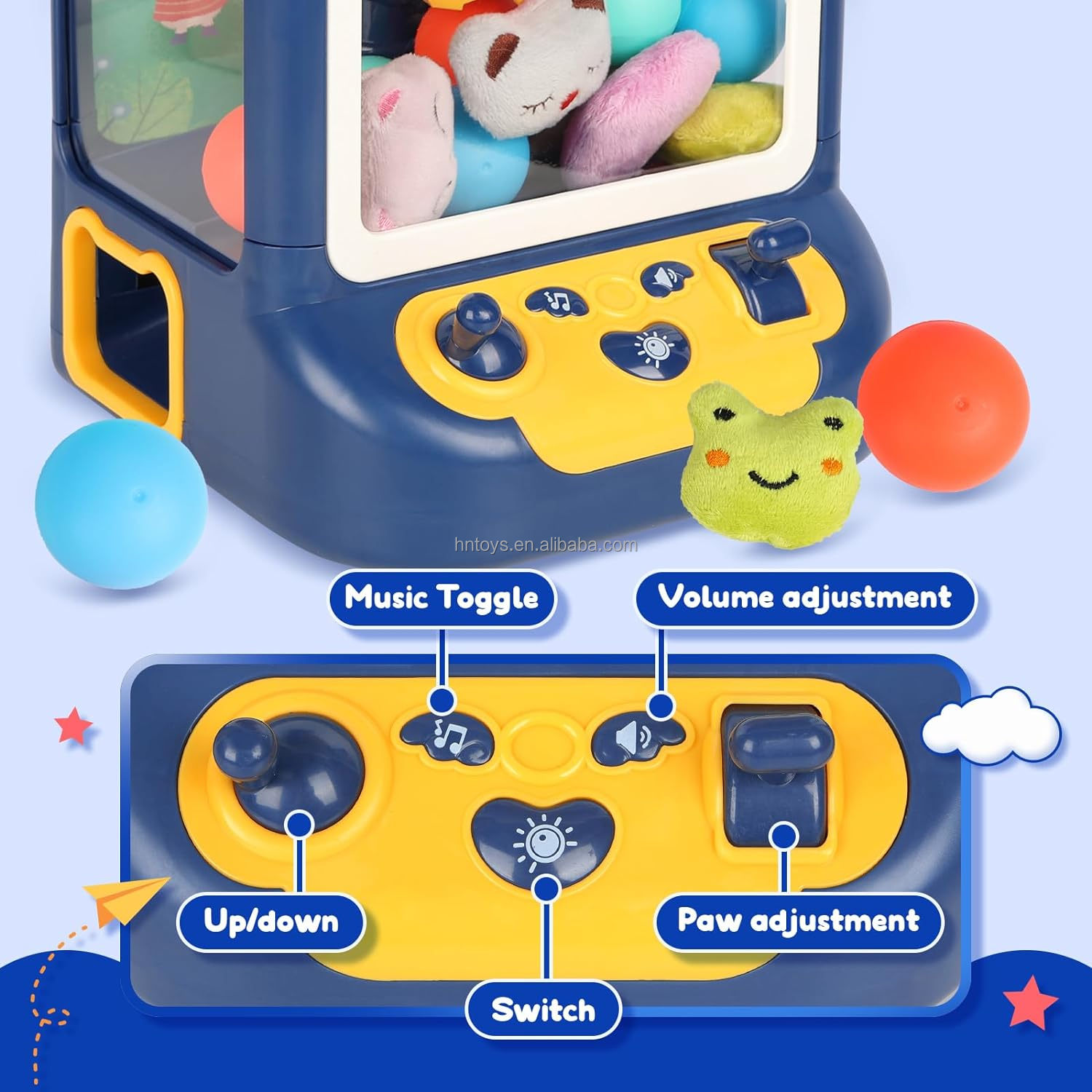 minimini Play Along Toys おもちゃセット Bambibo Mini Claw Machine for Kids | Adjustable Size, Kids