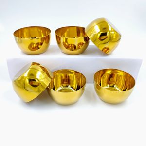 Elegante Juego de 6 Tazones de Acero Inoxidable con Recubrimiento PVD Dorado Premium, Pulidos, Ecológicos y Aptos para Lavavajillas - Product Image 1