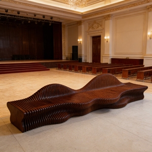 Y506 Banco largo artesanal de madera con patrón de barco, asiento decorativo para vestíbulo interior, sala de estar, patio, terraza, ocio - Product Image 6