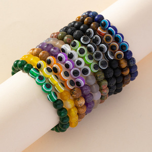 Turkish Evil Eye <b>Beaded</b> <b>Bracelet</b> Natural Stone Colorful Unisex Jewelry Gift - Product Image 1
