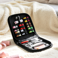 JP Kit d'outils de couture ménagers portables 10 pièces à la mode ensemble de couture en cuir de forme carrée en tissu