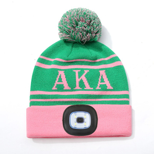 Tùy Chỉnh <span class=keywords><strong>Beanie</strong></span> Thiết Kế Dệt Kim <span class=keywords><strong>Hat</strong></span> Với Pom Pom 100% Acrylic Unisex Mùa Đông Chạy LED <span class=keywords><strong>Hat</strong></span> Màu Đỏ Và Màu Xanh Lá Cây LED <span class=keywords><strong>Beanie</strong></span> Mũ Mùa Đông - Product Image 3