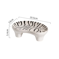 Gobelet en céramique rétro peint à la main imprimé léopard zèbre pétri à la main plat de crème glacée Dessert en forme spéciale assiette personnalisée