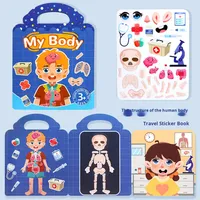 Autocollants en gel, livre silencieux, bricolage, scrapbooking amusant, scène, jouets éducatifs, animaux, supermarché, papier, personnalisable