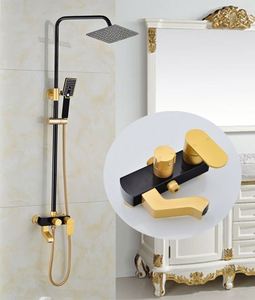 Ensemble de douche mural carré moderne 3 fonctions pour hôtel, avec pommeau de pluie, en aluminium spatial, pour salle de bain - Product Image 6