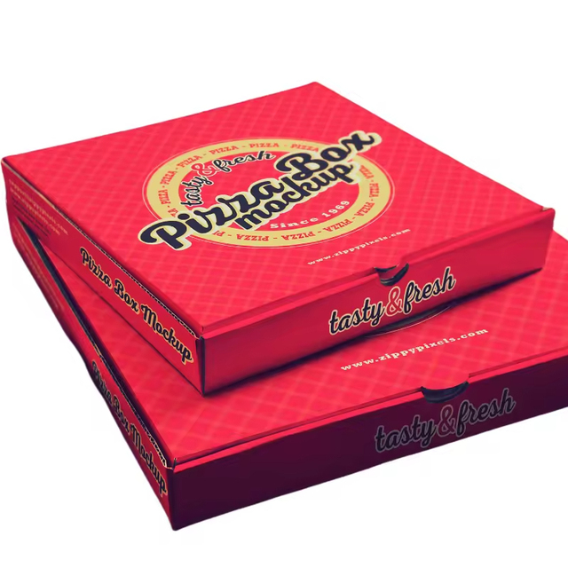 Pizza Box Custom Corrugated Box Color-Printed Mailer Box Eco-Friendly Recyclable Shipping Box Paper Box for Packing Low MOQ