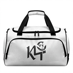 Sac de sport KLTW INT'L blanc, grande capacité, imperméable, pour voyages, sports, fitness, pour femmes et hommes, utilisation en extérieur, salle de sport - Product Image 1