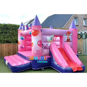 Château gonflable pour enfants, thème princesse <span class=keywords><strong>rose</strong></span> pastel, ballons, pour anniversaire de filles - Product Image 2