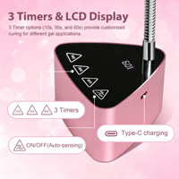 Lampe à ongles rechargeable professionnelle Mini bureau 18w lampe à LED UV pour sèche-ongles à écran tactile pour salon et maison