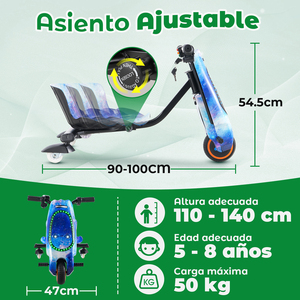 Triciclo Elettrico per Bambini 008B, Disponibile in Messico, per Età 3-8 Anni, con Funzione Drift e Rotazione a 360° °   Auto Elettrica Cavalcabile con Rotazione, Velocità Massima: 15 km/h - Product Image 6