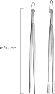 2 Pcs 12 Inch Tweezer Tongs with <b>Hook</b> Stainless Steel Food <b>Clip</b> for BBQ Kitchen Use - Product Image 3