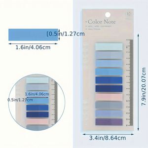 Morandi Cute Style <b>Sticky</b> <b>Notes</b> with Self-Adhesive Transparent Tabs PET Index Paste PP Ruler Memo Pad for Office or School Use - Product Image 2