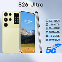 Prix d'usine abordable S26 Ultra Écran HD 7,3 pouces Smartphone 5G 16 Go + 1 To Batterie 7800 mAh Version globale multilingue Téléphone portable