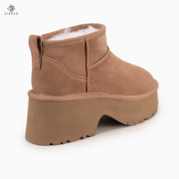 Bottes de Luxe Designer pour Femme en Peau de Mouton Douce, Antidérapantes, de Marque Célèbre, Thermiques, Confortables et Chaudes, à Talon Épais pour l'Automne