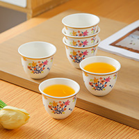 Nouvelle tasse à thé en céramique dorée de style chinois minimaliste à motifs floraux pour cérémonie du thé, origine inconnue