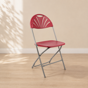 Chaise pliante confortable, durable et moderne en PP+métal, rouge, légère et portable, pour intérieur, extérieur, école, cuisine, événements - Product Image 1