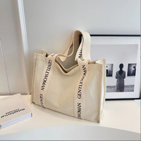 Sac fourre-tout en toile de style designer haut de gamme, logo personnalisé, sac fourre-tout de marque boutique avec poignées imprimées