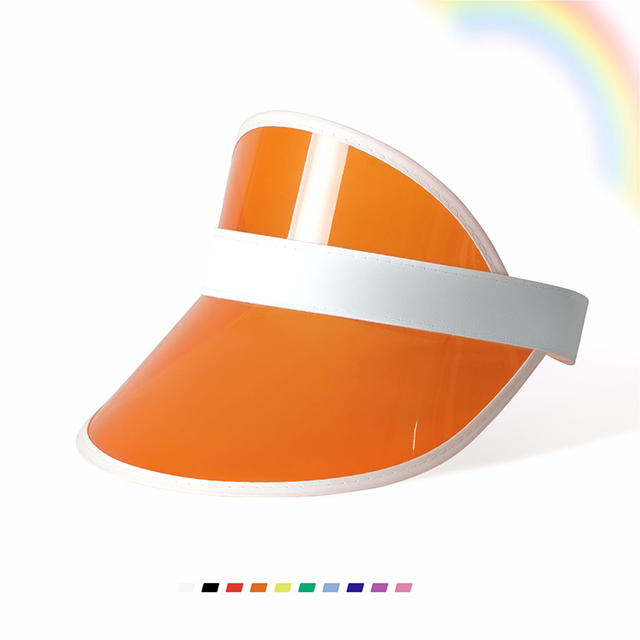 Wholesale Customized Cheap PVC Plastic Sun Visor Cap for Adults Fashionable Summer Sun Protection Visor for Casual Outfits