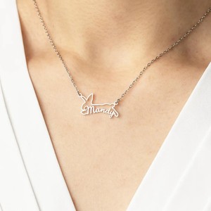 Nouveau Collier Personnalisé avec Pendentif Prénom en Acier Inoxydable Plaqué Or, Bijou Lettre Personnalisée, Design Animal Chien, Pendentif Mots Creux - Product Image 4