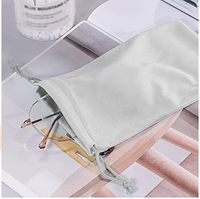 Pochette personnalisée en microfibre pour lunettes de soleil 9x18cm, étui souple à cordon pour lunettes, couleur blanche, en stock