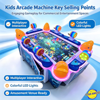 Machine d'arcade Whack-a-Mole pour enfants de 55 pouces, 6 joueurs, lumières clignotantes, fonctionne avec des pièces de monnaie, jeu pour enfants, utilisation en intérieur, anglais