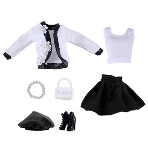 Nouveauté : Ensemble de vêtements faits main pour poupée de <span class=keywords><strong>30</strong></span> <span class=keywords><strong>cm</strong></span> (11-12 pouces) à l'échelle 1/6 : robe, jupe et manteau. - Product Image 6