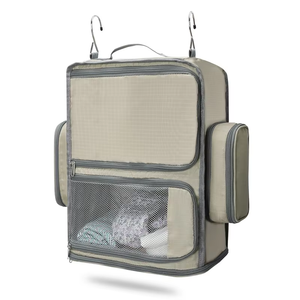 Étagères suspendues portables de voyage, organisateur de placard, rangement pour bagages avec compartiment invisible multifonctionnel et pliable - Product Image 5