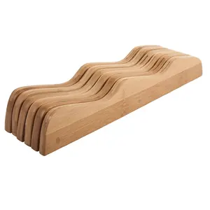 Porte-couteau de cuisine magnétique, 1 pièce en bambou naturel, bloc organisateur de couteaux, présentoir à couverts, porte-couteau de cuisine magnétique