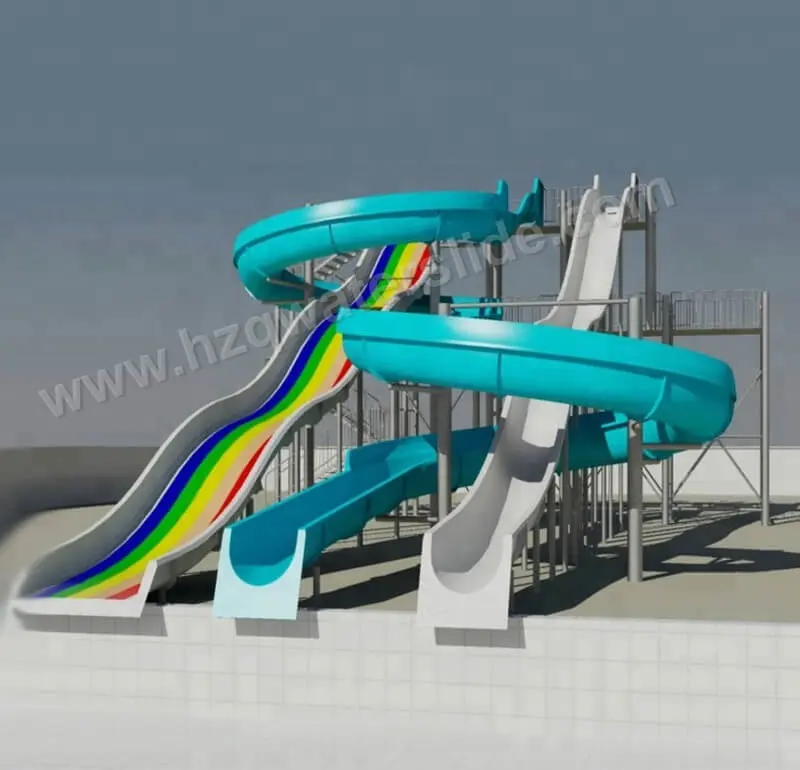 Matige Prijs Commerciële Fiberglass Water Park Apparatuur Water Slide Zwembad Slides