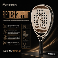 Raquette de padel NODEX 24K en fibre de carbone de qualité supérieure, forme diamant, marque personnalisée