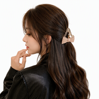 Pince à cheveux élégante en PVC transparent à pois avec nœud, pince requin triangulaire pour femmes, accessoires capillaires quotidiens
