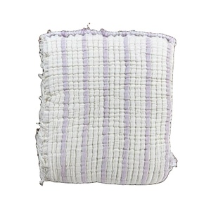 ผ้าห่มผ้าฝ้าย100% 8ชั้นสีชมพูอ่อนผ้ามัสลินสำหรับเด็กขนาด XL 120x100ซม. สีปะการังสำหรับการเดินทางชายหาดวันหยุด - Product Image 1