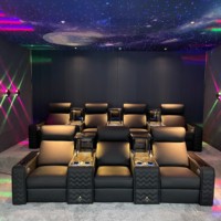 Luxus moderne Heimkino Wohnzimmer Leder Sessel Power Recliner Sofa für Cinema Villa Keller
