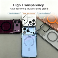 Coque de téléphone antichoc magnétique avec support d'objectif transparent et support de cadre d'appareil photo anti-chute pour iPhone 17 18 Pro Max – Vente en gros