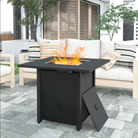 Dessus de table de patio Foyer rectangulaire Foyer d'extérieur Cheminée Table d'extérieur Jardin Propane Dropin Foyer de table à gaz