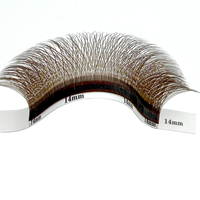 Extensions de cils individuels faits main en forme de W, brun foncé, 5D, design trèfle W, en soie de cachemire, sans cruauté animale, marque privée