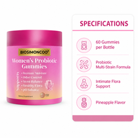 Gummies Probiotiques pour Femmes Soutien Équilibre pH Intime Flore Vaginale 60 Unités Ananas Vente en Gros