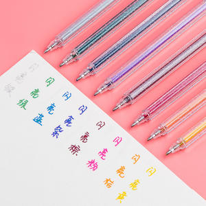 X1028-2 便宜的闪光荧光笔中性笔，促销用墨水金属笔和绘画彩色笔，适合学校书写、涂色 - Product Image 6