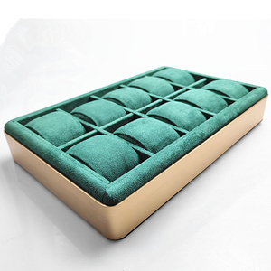 Stock High End MDF Wood With Metal <strong>Cushion</strong> Suede Jewelry <strong>Tray</strong> for Watch Display - Product Image 1