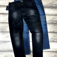 Nouveau design 2026 – Jean slim en denim stretch délavé, plissé aux genoux, multicolore, pour homme, style motard, idéal pour le streetwear et la conduite quotidienne