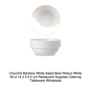 Bol à salade en bambou blanc 12 cm 40 cl H 5,5 cm Churchill White Relief - Product Image 2